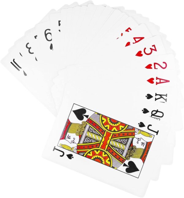 A Giant Jumbo Deck of Big Playing Cards Fun Full Poker Game Set. CQT100 on a white background.