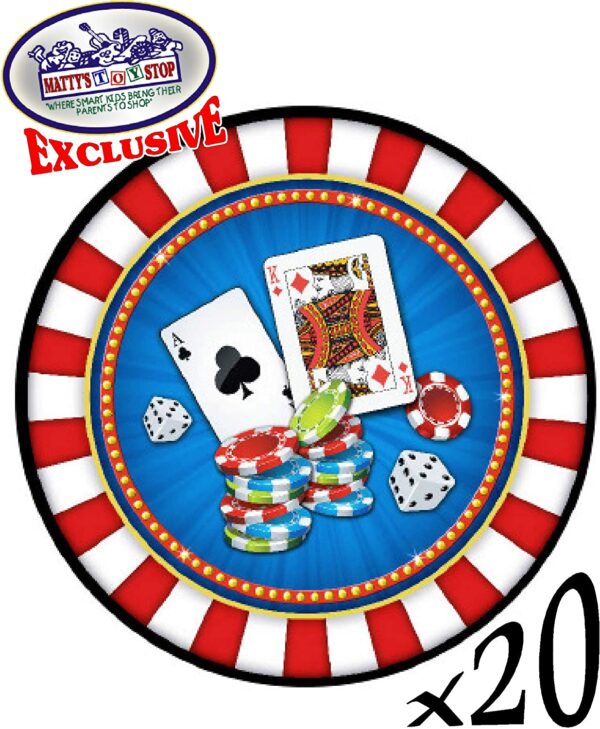 Deluxe Casino Night Theme Party Supplies Set for 20 People, Includes 20 Large Plates, 20 Small Plates, 20 Napkins, 20 Cups & 2 Table Covers - Perfect for Casino Night or Birthday (82 Pieces Total). GETT Part CQG139 for casino chips and cards.