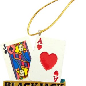 Blackjack Christmas Ornament Christmas Tree Decoration Handpainted Gambler Gift, 2 Inch. GETT Part CQD140