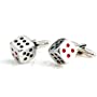 A pair of Men's Classic Shape Funny Playing Cufflinks with Gift Box on a white background. GETT Part CQG159.