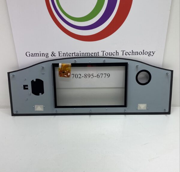 The front panel of the Aruze Muso Triple-27, LCD Button Deck Touch Sensor and Wireless Phone Charger, Quixant QM-133BD-OPDR03. GETT Part 3309 gaming and entertainment technology display.