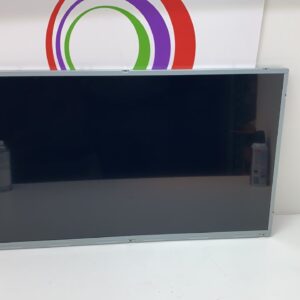 A black 32" LED Panel, LG Brand, sitting on top of a white table.