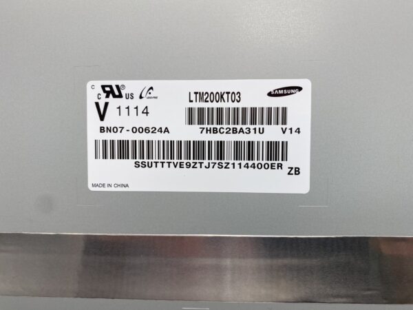 A 20" Samsung Panel with a bar code on the back.