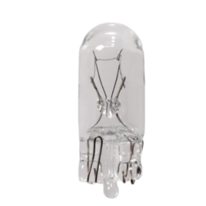 A small glass bulb with a wire attached to it, Eiko 161, 14V .19A T3-1/4 GETT Part LAMP155.