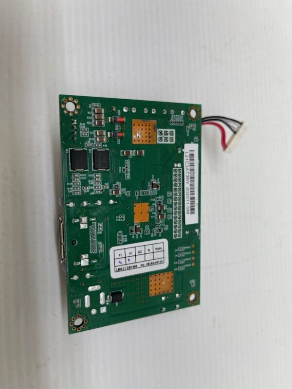 A green board with a wire attached to it, featuring AD Board L21C3AT3BY, 1B01C3BY00 TOMA4 UNO T/S 1 W/DP W/O DC Jack(V0.4) and GETT Part ADB189.
