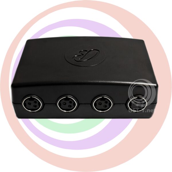 A Power Connector/Junction Box PN 214840 Rev. A GETT Part BIV104 with four connectors on it.