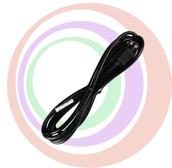 A black Cable, Power DIN - DIN-6FT on a circular background.
