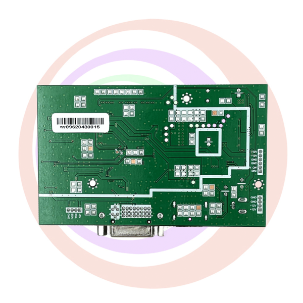 A green AD Board for Kortek Monitor with a number of components on it.