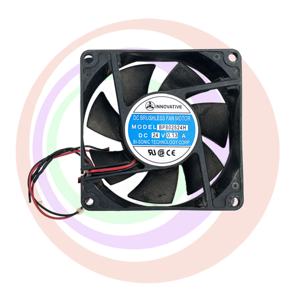 A CC4010H12B..0.06A DC12V..2 WIRE ..NO CONNECTOR..COOLCOX GETT Part FAN134 cooling fan on a colorful background.