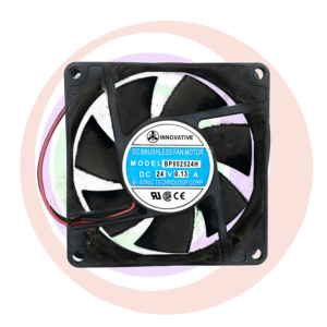 An INNOVATIVE DC12V .13A 2 WIRE w/ CONNECTOR BP802524H GETT Part FAN287 cpu cooling fan on a white background.