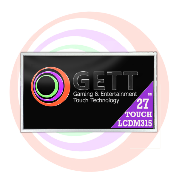 The logo for Konami Concerto 27", Tovis Monitor, Touch, L2765A32KN-BLR MAIN MONITOR GETT Part LCDM315 gaming and entertainment technology.