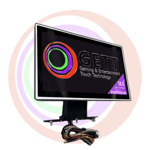 A 19.5" Kortek LCD Topper for Aristocrat Mars X, Helix XT, others with the words gett gaming and technology on it.