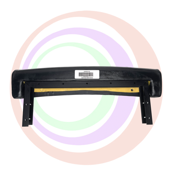 A black plastic bumper for a black car would be replaced with an ARMREST for BALLY FUSION. Slides in place. Has Black Cushion. Approximately 25" Long. GETT Part ARMREST103.