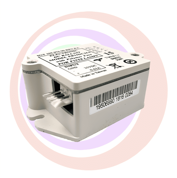 FLUORO Ballast for IGT projector lamp with label and barcode on a light background.