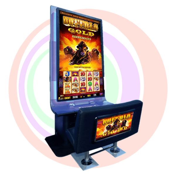 Buffalo Gold slot machine with seat.