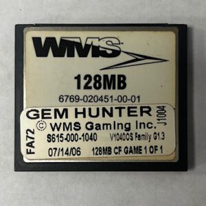Game Software for WMS BBI, Gem Hunter, Part number: S615-000-1050 GETT Part SFT-WMS-121