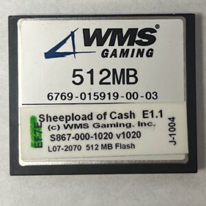 Game Software for WMS BlueBird I, Sheepload Of Cash, Part number: SB28-000-1020C0, OP SYST # E1.1 GETT Part SFT-WMS-150