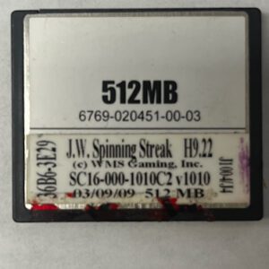Game Software for WMS BlueBird II, J.W Spinning Streak, SC16-000-1010C2, OP SYST # H9.22 GETT Part SFT-WMS-184