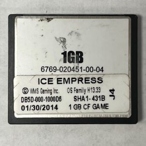 Game Software for WMS BlueBird II, Ice Empress, DB5D-000-1000D6, OP SYST # H13.33 GETT Part SFT-WMS-209