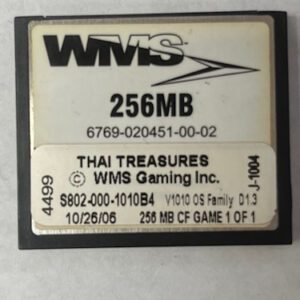 Game Software For WMS Gaming Inc. BlueBird I, Thai Treasures, Part Numbers: S802-000-1010B4, GETT Part Number: SFT-WMS-241