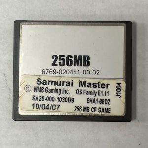 Game Software For WMS Gaming Inc. BlueBird I, Samurai Master, Part Numbers: SA26-000-1030B8, GETT Part Number: SFT-WMS-242