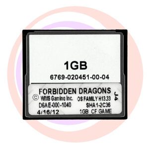 Game Software for WMS BlueBird II, Forbidden Dragons, D6AE-000-1040, OP SYST # H13.33 GETT Part SFT-WMS-158