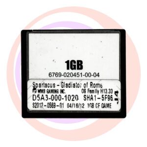 Game Software for WMS BlueBird II, Spartacus - Gladiator Of Rome, D5A3-000-1020, OP SYST # H13.33 GETT Part SFT-WMS-155