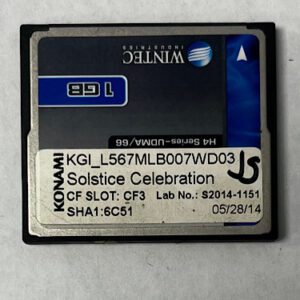 Game Software For Konami Games, Game Name: Solstice Celebration, Part Numbers: SHA1:6C51, Lab No: S2014-1151, GETT Part Number: SFT-KON-125