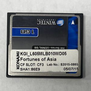 Game Software For Konami Games, Game Name: Fortunes Of Asia, Part Numbers: SHA1:86E9, Lab No: S2015-0865, GETT Part Number: SFT-KON-161