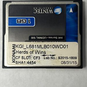 Game Software For Konami Games, Game Name: Herds Of Wins, Part Numbers: SHA1:4454, Lab No: S2015-1809, GETT Part Number: SFT-KON-164