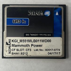 Game Software For Konami Games, Game Name: Mammoth Power, Part Numbers: SHA1:9212, Lab No: S2017-0774, GETT Part Number: SFT-KON-166