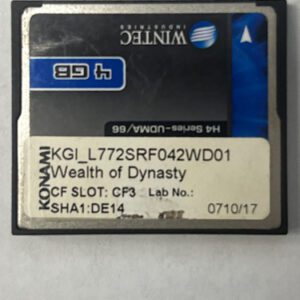 Game Software For Konami Gaming, Game Name: Wealth of Dynasty, Part Numbers: SHA1:DE14, GETT Part Number: SFT-KON-177