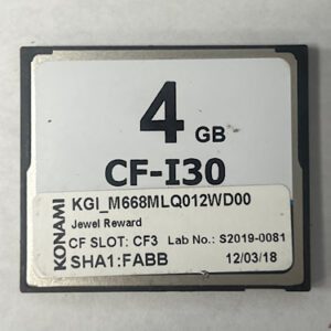 Game Software For Konami Games, Game Name: Jewel Reward, Part Numbers: SHA1: FABB, Lab No: S2019-0081, GETT Part Number: SFT-KON-182