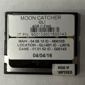 Game Software for Gaming Labs International(GLI), Game Name: MOON CATCHER, Part Numbers: IT PN: 900103001500143, MAIN - 04.09.13, LOCATION - GLI001, GAME - 01.01.52, GETT Part Number: SFT-GLI-102