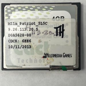 Game Software For MultiMedia Games, Part Numbers: M11m_Patriot_5L5C, 9.26.113.20.5, D0A5628 - 00, CDCK: 6EE6, GETT Part Number: SFT-MMG-101
