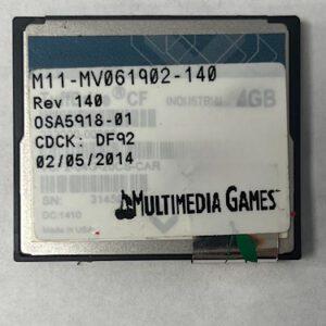Game Software For MultiMedia Game(MMG), Part Numbers: M11 -MV061902-140, Rev 140, OSA5918 - 01, CDCK: DF92, GETT Part Number: SFT-MMG-102