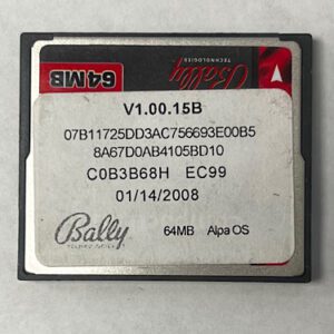 Game Software for alpha 1, Part Numbers: V1.00.15B, 07B11725DD3AC756693E00B5, GETT Part Number: SFT-BLY-108