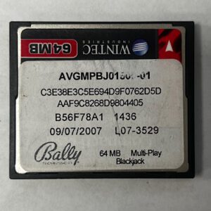 Game Software for alpha 1, Game name: Multi-Play BlackJack, Part Numbers: AVGMPBJ01500-01, C3E38E3C5E694D9F0762D5D, GETT Part Number: SFT-BLY-116