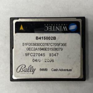 Game Software for alpha 1, Cash Adventure, Part Numbers: B415002B, 51F053830C0787C705F36E, GETT Part Number: SFT-BLY-154