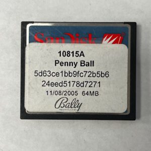Game Software for alpha 1, Game name: Penny Ball, Part Numbers: 10815A, 5d63ce1bb9fc72b5b6, GETT Part Number: SFT-BLY-155