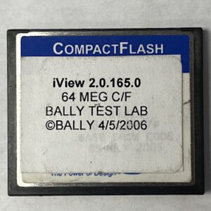 Game Software for Bally Test Lab, Part Numbers: iView 2.0.165.0, 64 MEG C/F, GETT Part Number: SFT-BLY-318