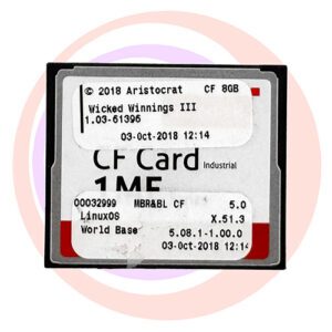 Game Software For Aristocrat Technologies, Game Name: Wicked Winnings III, Part Numbers: 00032999, MBR&LB, LinusxOS, 5.0, X.51.3, 5.08.1 - 1.00.0, Operating System # 1.03-61396. GETT Part SFT-ARI-142