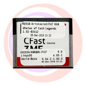 Game Software For Aristocrat Technologies Inc., Game Name: Whales of Cash Legends, Part Numbers: 00028364, MBR&BL, CFAST, 5.0, 4.00.C, 5.04.2-1.00.0. Operating System #: 1.02-63412 GETT Part SFT-ARI-144