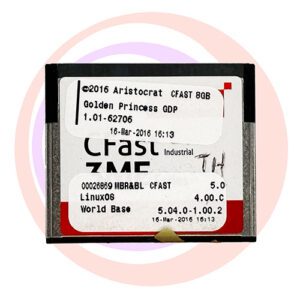 Game Software For Aristocrat Technologies Inc., Game Name: Golden Princess GDP, Part Numbers: 00026869, 5.0, 4.00.C, 5.04.0-1.00.2, Operating System #: 1.01-62706 GETT Part SFT-ARI-146