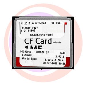 Game Software For Aristocrat Technologies Inc., Game Name: Timber Wolf, Part Numbers: 00033908, 5.0, X.52.8, 5.09.2-1.00.4, Operating System #: 1.01-61802.  GETT Part SFT-ARI-160