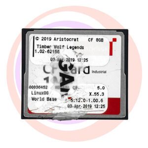 Game Software For Aristocrat Technologies Inc., Game Name: Timber Wolf Legends, Part Numbers: 00036452, 5.0, X.55.3, 5.12.0-1.00.6, Operating System #: 1.02-62156. GETT Part SFT-ARI-162