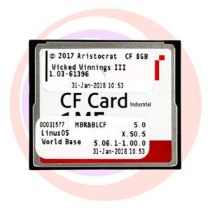 Game Software For Aristocrat Technologies Inc., Game Name: Wicked Winnings III, Part Numbers: 00031577, 5.0, X.50.5, 5.06.1-1.00.0, Operating System #: 1.03-661396. GETT Part SFT-ARI-163