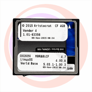 Game Software for Aristocrat Technologies Inc., Game Name: Wonder 4, Part Numbers: 00026056, 4.7, 4.00.A, 5.03.1-1.00.3, Operating System #1.01-63356. GETT Part SFT-ARI-164