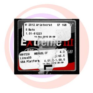 Game Software for Aristocrat Technologies Inc., Game Name: 5 Bats, Part Numbers: 00017233, 4.3, 5.05.5, 4.01.2-1.00.0, Operating System #1.01-61223. GETT Part SFT-ARI-167