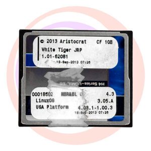 Game Software for Aristocrat Technologies Inc., Game Name: White Tiger JRP, Part Numbers: 00018502, 4.3, 3.05.A, 4.03.1-1.00.3, Operating System #1.01-62081. GETT Part SFT-ARI-171